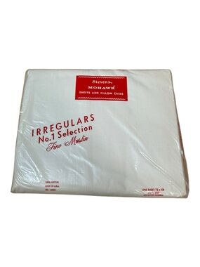 Vintage Stevens Mohawk Twin Flat Sheet 100% Cotton Muslin NOS Irregular USA